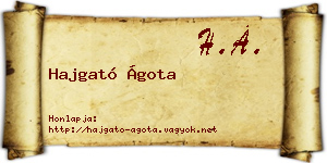 Hajgató Ágota névjegykártya